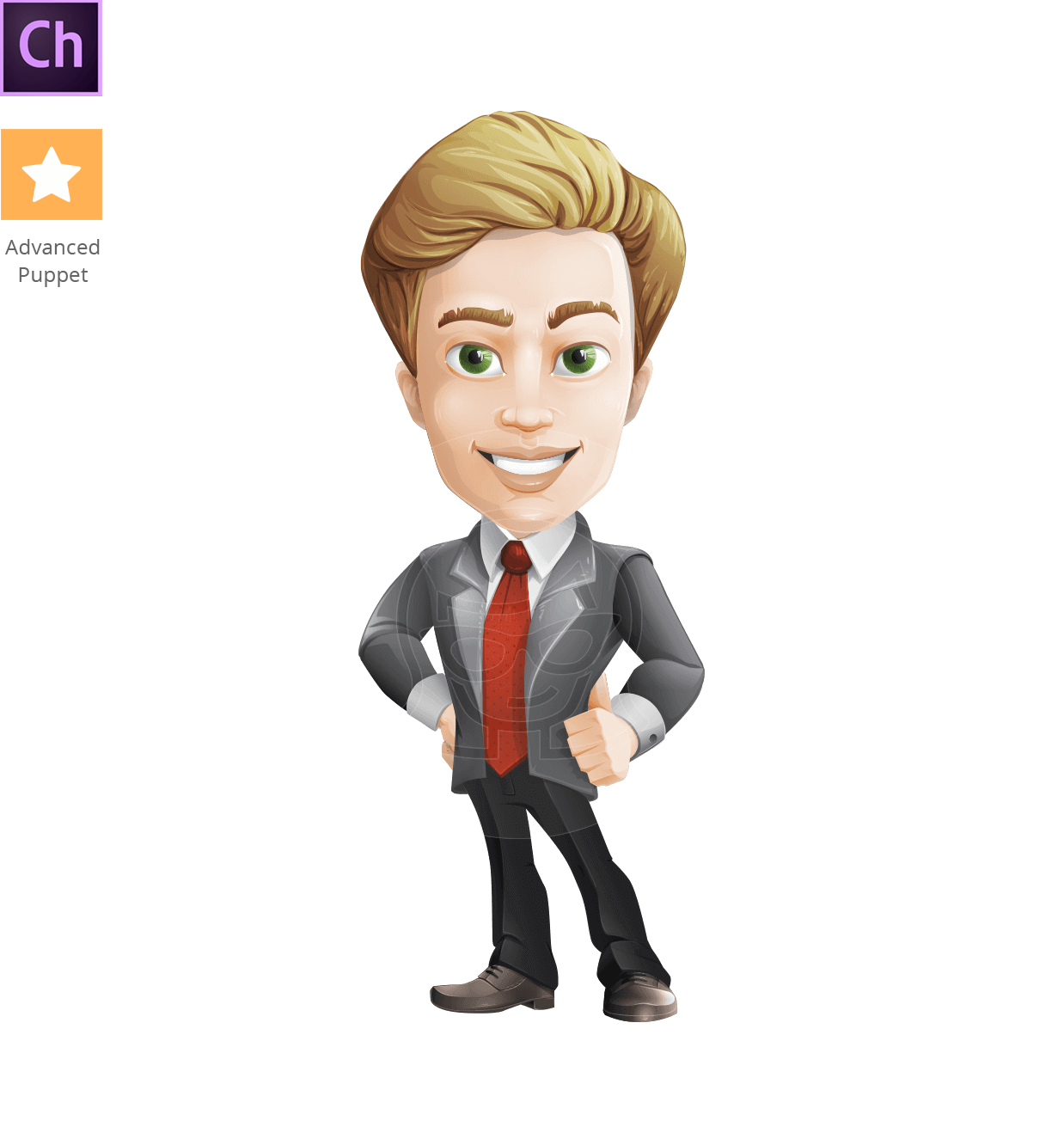 Blond Businessman Character Animator Puppet